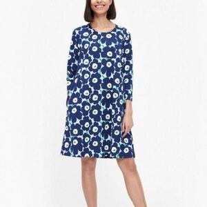 MARIMEKKO Blue Yellow Floral ARETTA MINI UNIKOT DRESS Sz XS